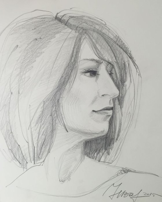 Resolve-pensil drawing. Female portrait