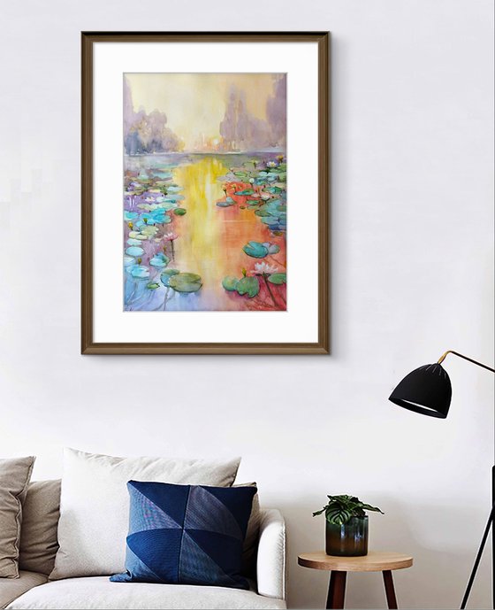 Pind with water lily