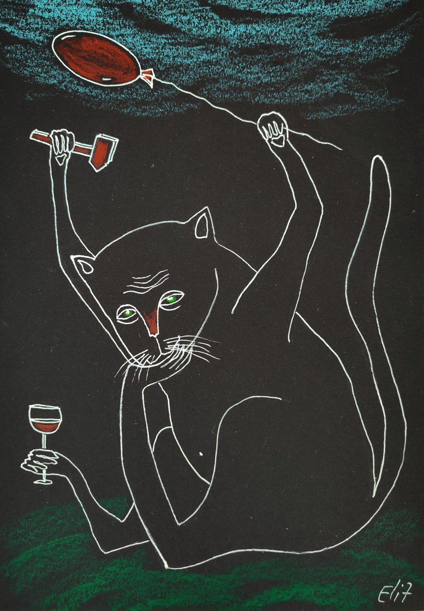 Expressive Animal Drawing By Elisheva Nesis, 9 X 13, Life Is Too Short To Be Bored, Original Artwork