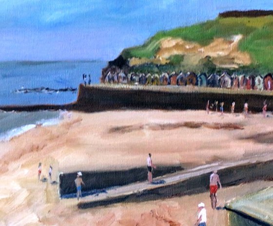 St Mildred's Bay, Westgate. A sunny day at the beach, oil painting.