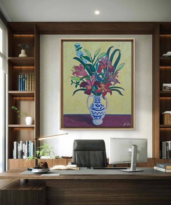 Lillies in a Chinese Vase II