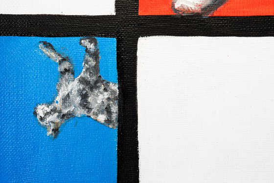 Feline Abstraction: A Mondrian-Inspired Mischief