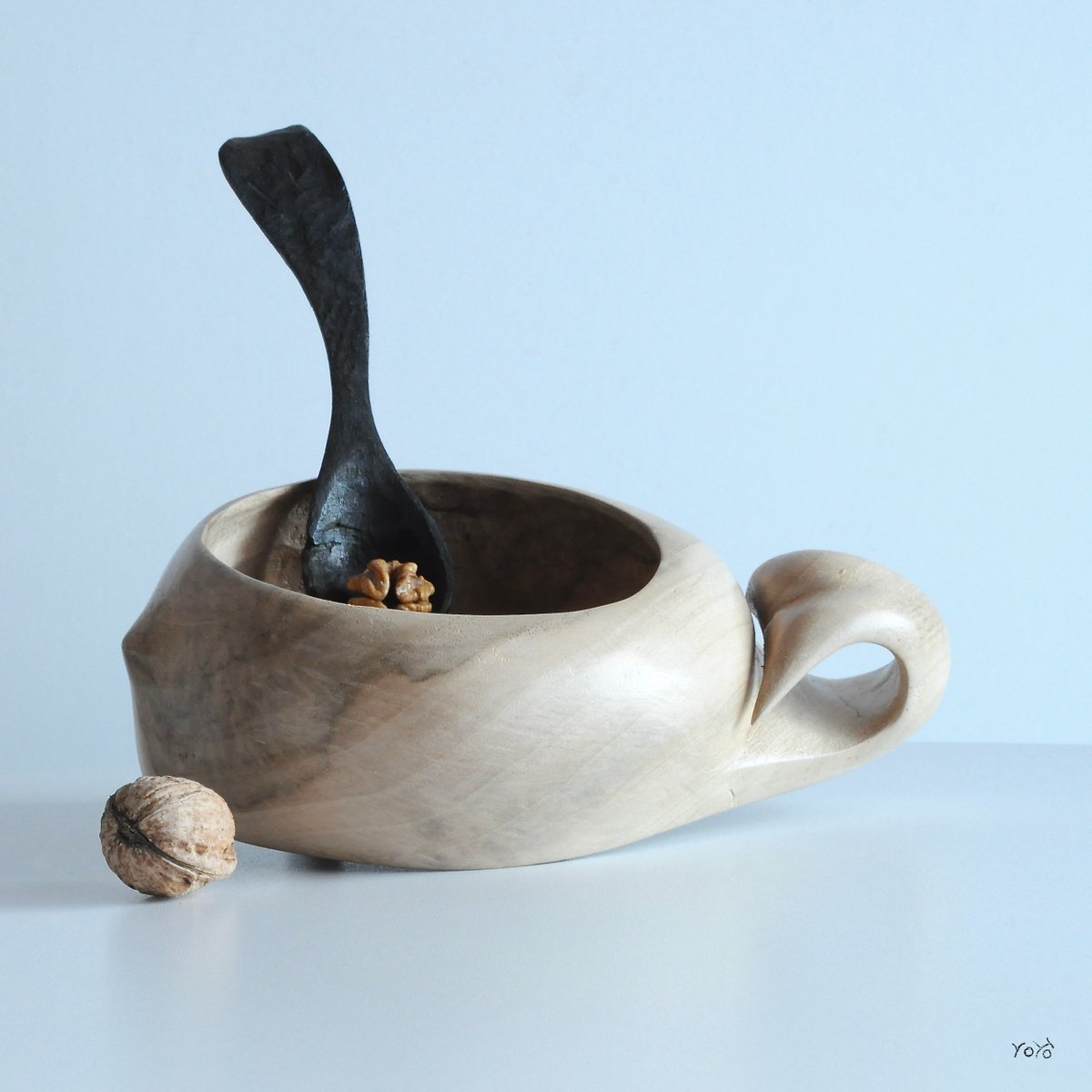 Wooden spoon meet art bowl #777 by Roland Kopfer