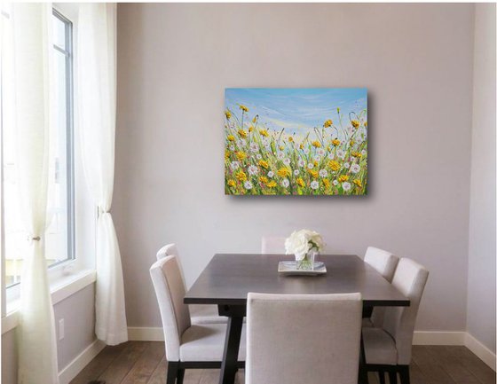 Dandelions - Spring Flower Field Painting