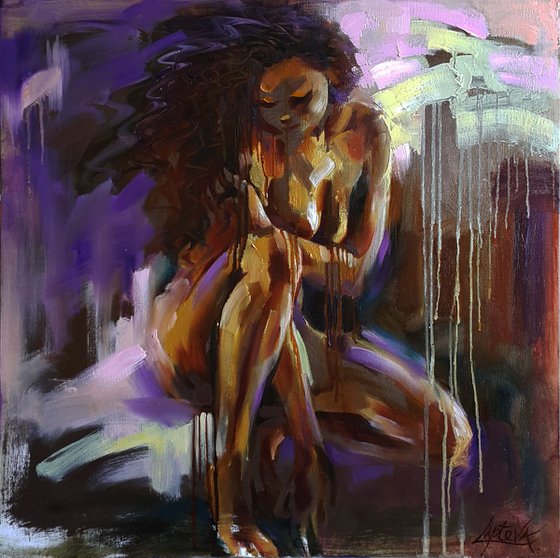 Painting Abstract Naked Woman, female nude figure