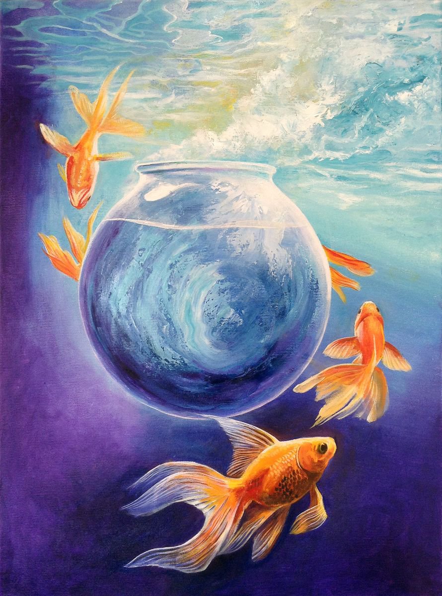 Goldfish XVI Oil painting by Daniel Loveday | Artfinder