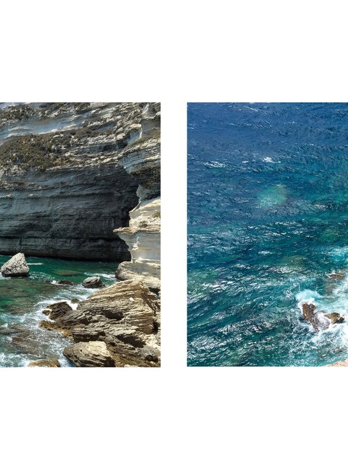 Bonifacio, Corsica Seascape Diptych by Samira Malik