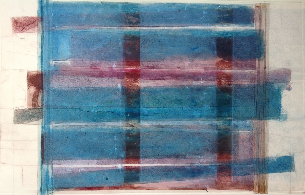 Abstract Limited Edition Print By Sandra Haney, 30 X 22", Barricade, Original Artwork