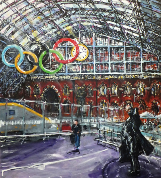 Olympic rings St Pancras, London