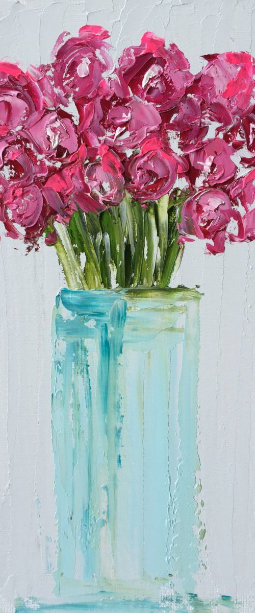 Vase of Fucias  14"x11" by Emma Bell