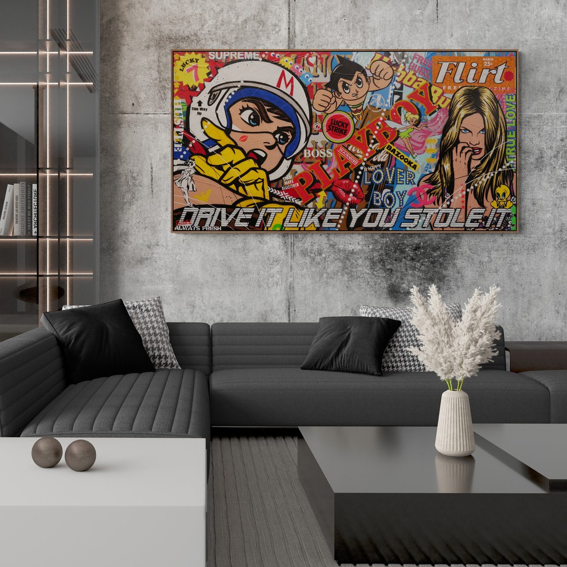 人気沸騰ブラドン Speed 100cm x 190cm Racer Racer Art Pop Urban Textured アート・デザイン・音楽
