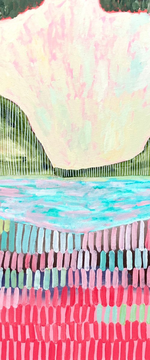 Scots Pine and loch 1 by Sally Fisher