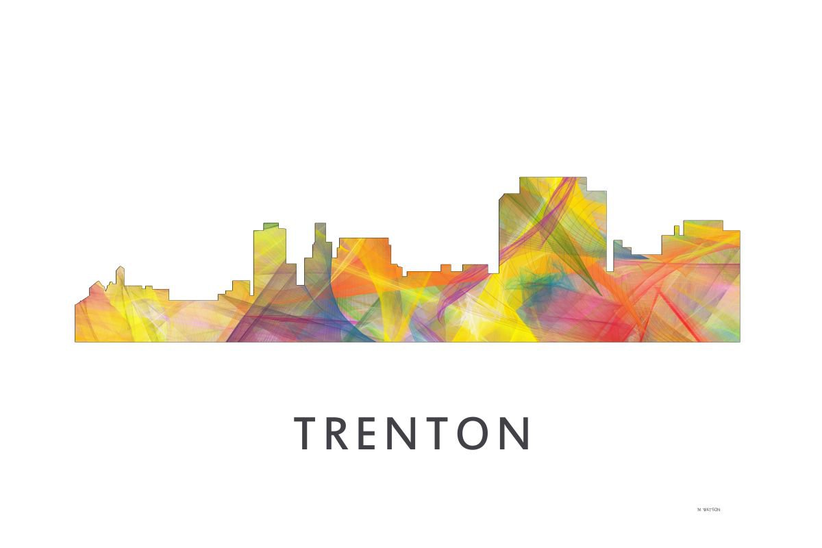 Trenton New Jersey Skyline WB1 by Marlene Watson