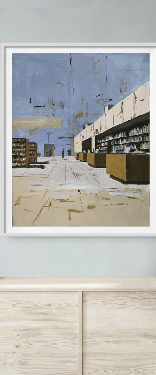 Public Library Aisles in Blue Light by Vita Schagen