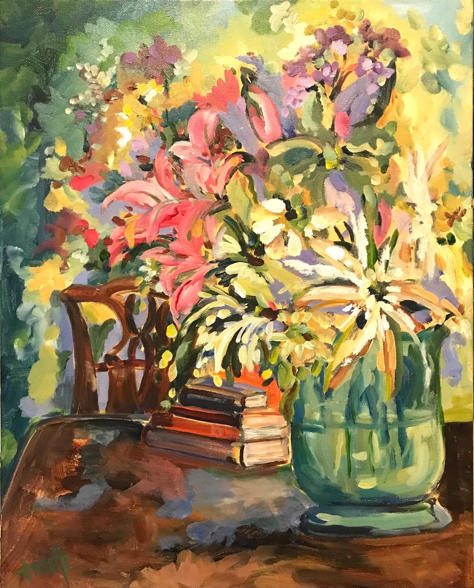 Books and Bouquet by Annette Wolters