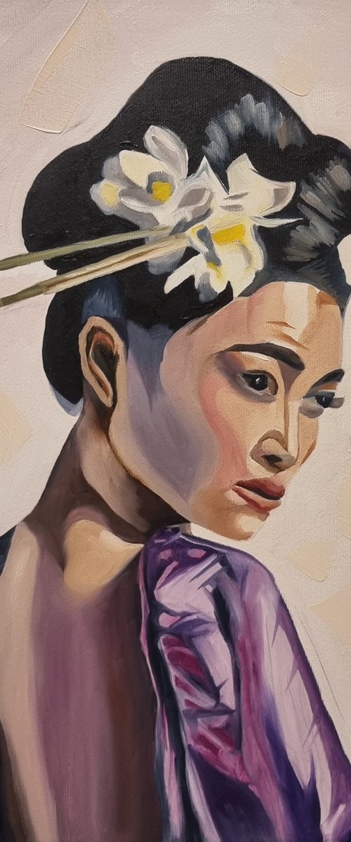 Japanese woman 30*40cm - oil painting by Anna Reznik