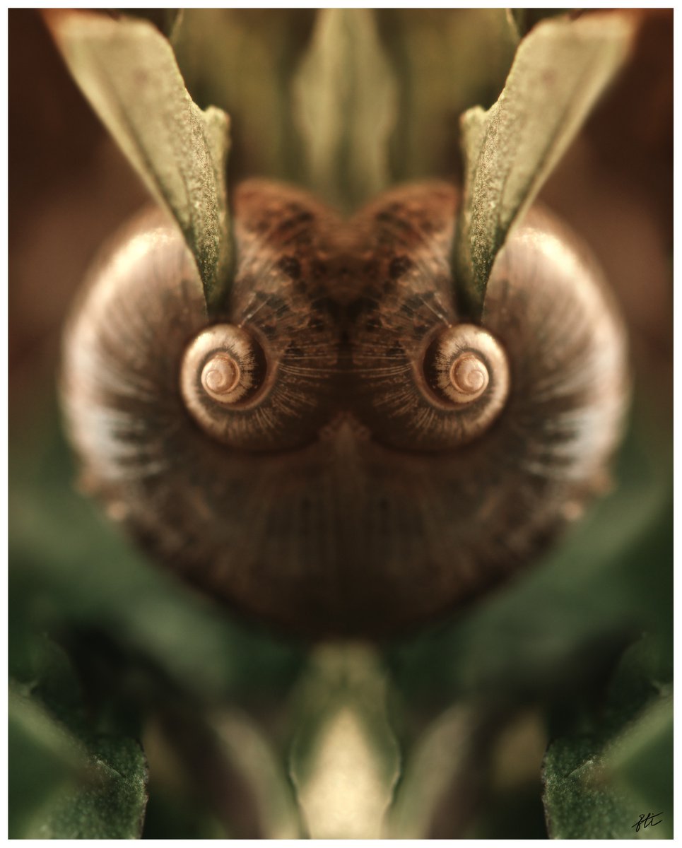 Love Snitch - manipulated macro photography of a snail shell. Brown, green. Harry Potter f... by Inna Etuvgi