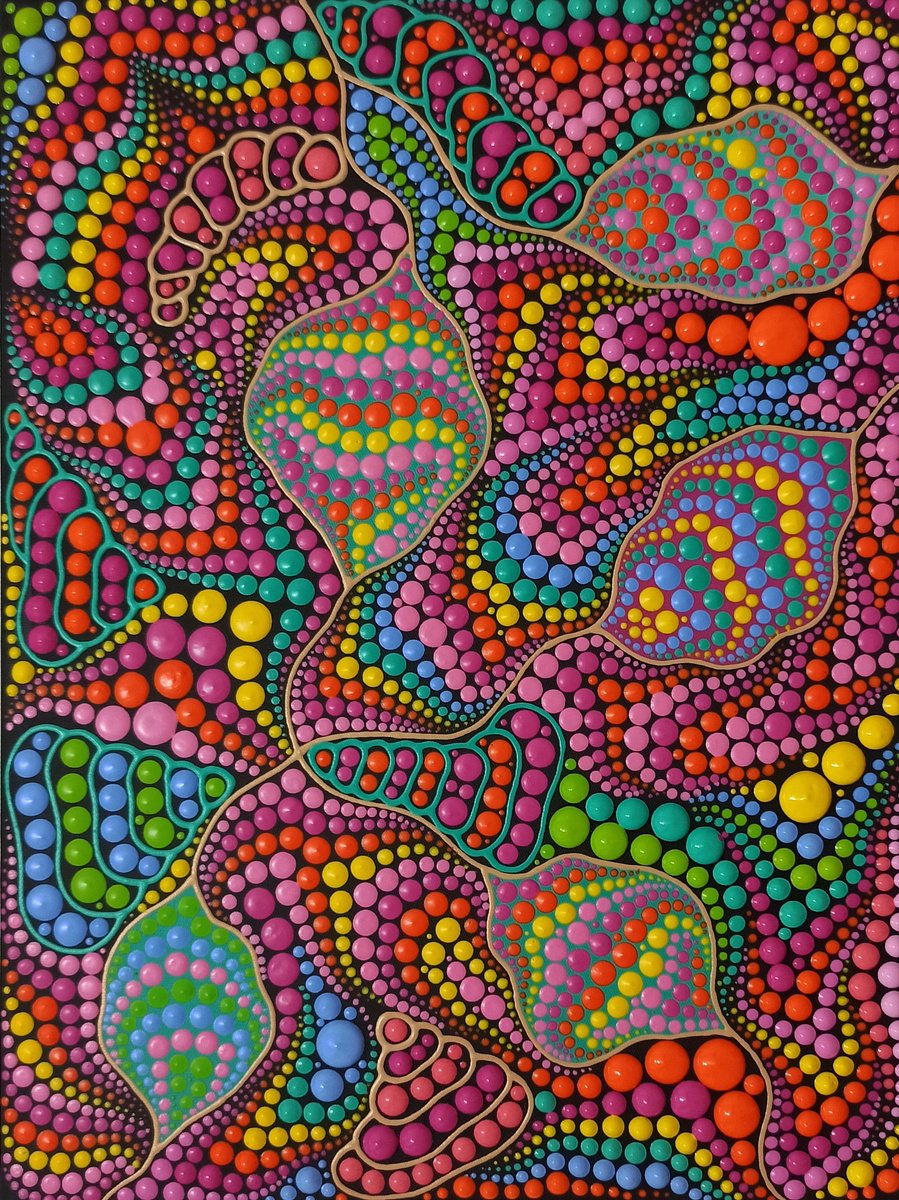 Organic Abstract Acrylic Painting By Oxana Lazari, 12 X 16", Pinky Mood, Original Artwork