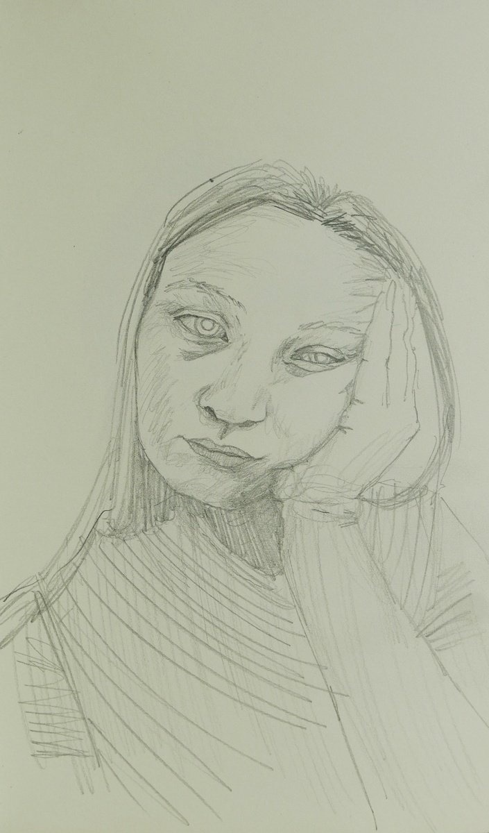 Face sketch July 1st by Karina Danylchuk