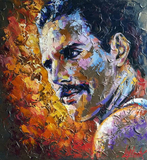 Freddie Mercury Painting, Queen original oil art, portrait