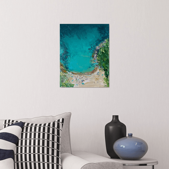 Turquoise Ocean Oil Painting