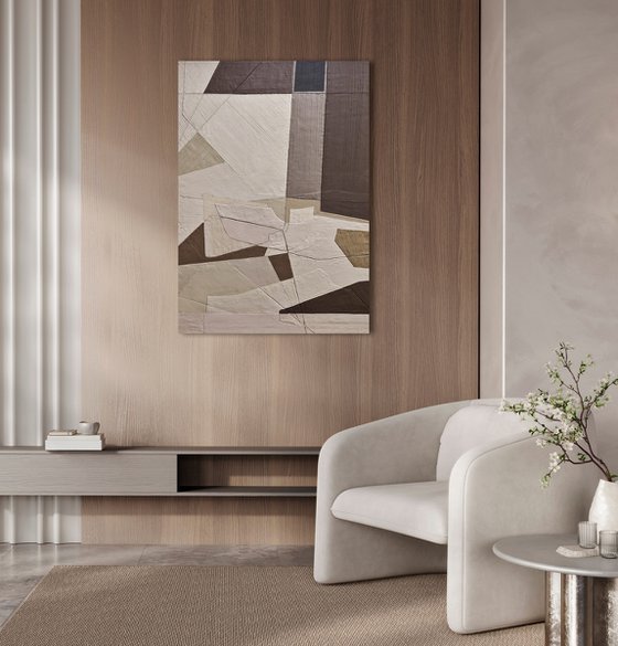 "Bella 2" Textured abstract geometric art