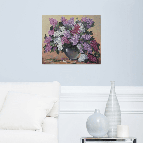 Lilacs(50x60cm, oil apinting, palette knife)