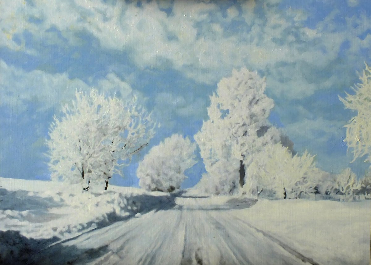 MICHAEL B. SKY, Colors of Winter 3, original, oil, painting,UNIQUE ITEM by Michael B. Sky