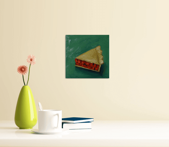 Cherry Pie Slice on Green