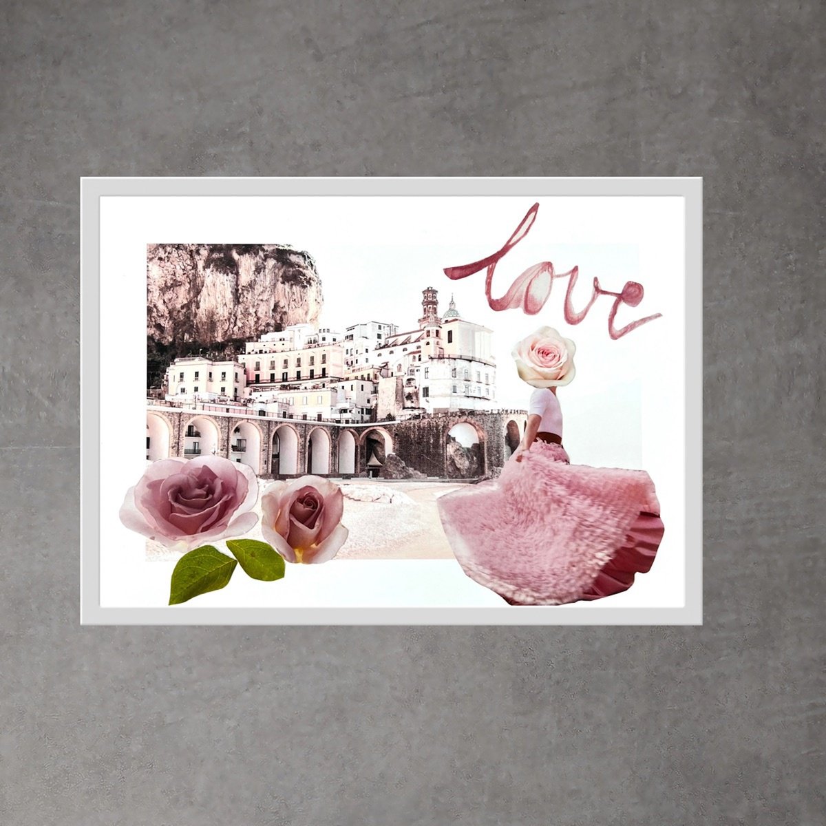 Portrait Collage By Angelika Millmaker, 12 X 8, Amore, Original Artwork