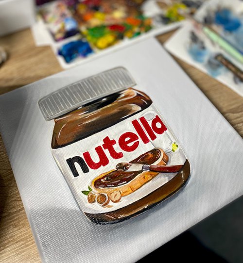 Nutty Nutella oil painting. by Bethany Taylor