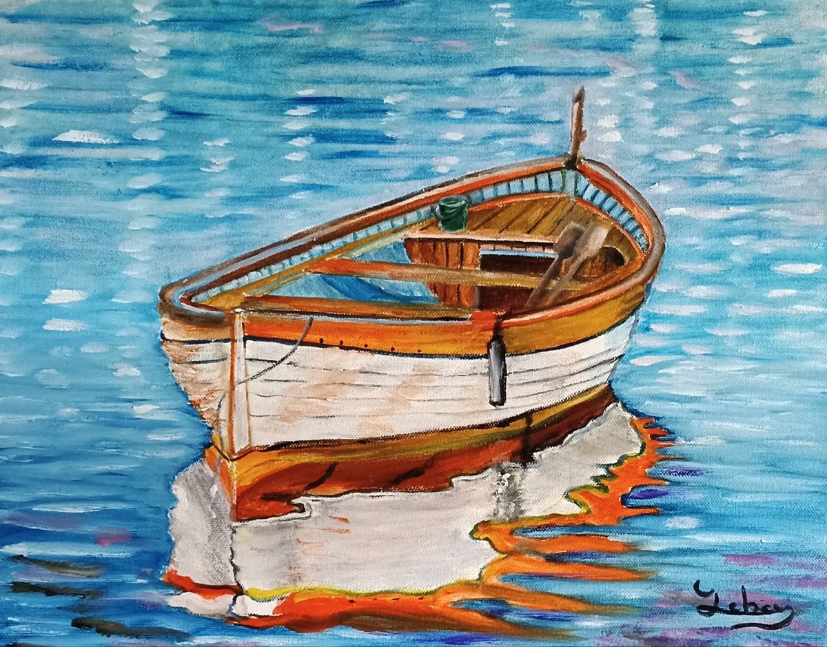Boat and reflection by Isabelle Lucas