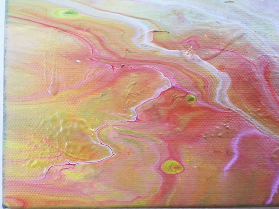 "Red Planet" - Original Small Abstract PMS Acrylic Painting - 12 x 9 inches