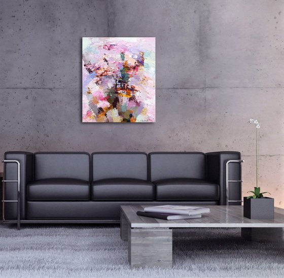 Blooming tree - Original oil Abstract painting