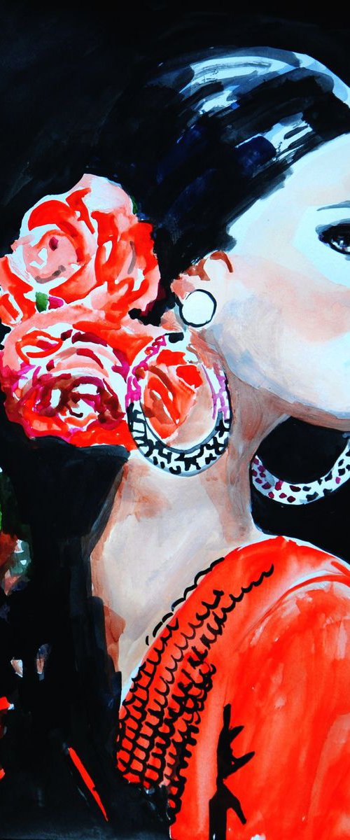 Flamenco dancer / 42 x 29.7 cm (2019) by Alexandra Djokic