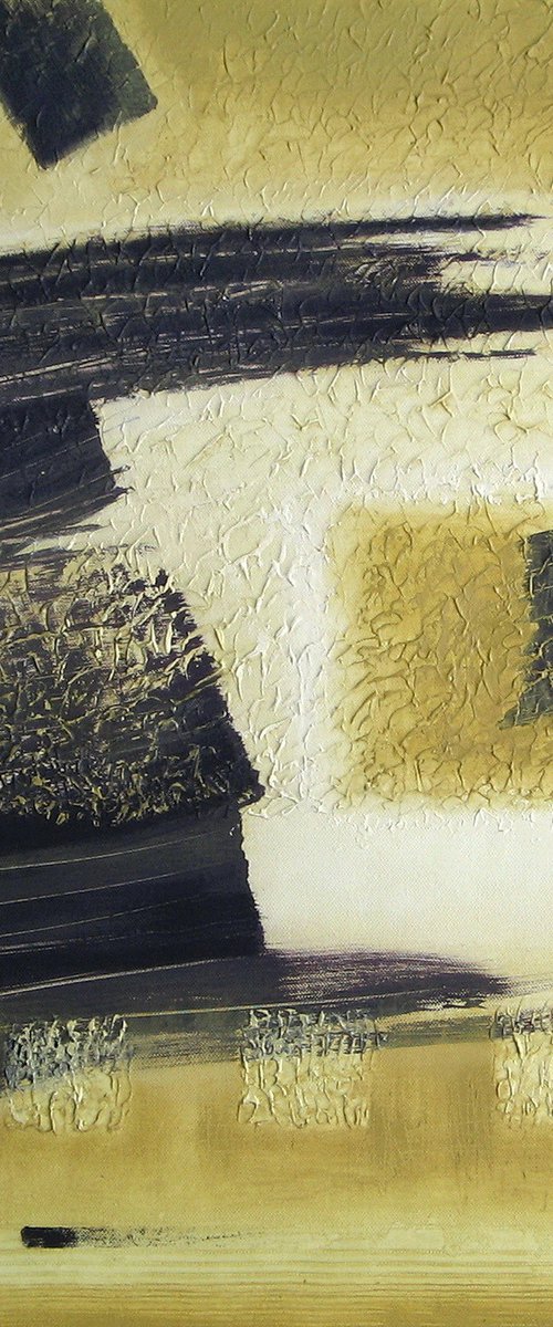 Olive green and black abstraction 1 by Evgen Semenyuk