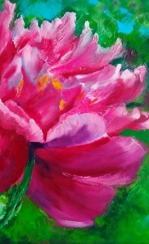 Peony, 50x35 cm. by Yulia Berseneva