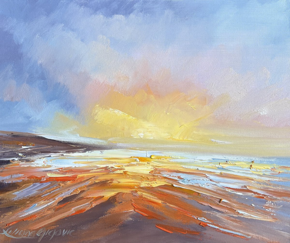 Golden Shore, By Liliana Gigovic, 24 X 20, Artwork For Sale On Artfinder