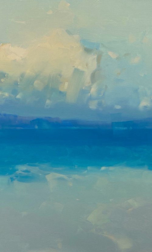 Ocean Clouds, Original oil painting, Handmade artwork, One of a kind by Vahe Yeremyan