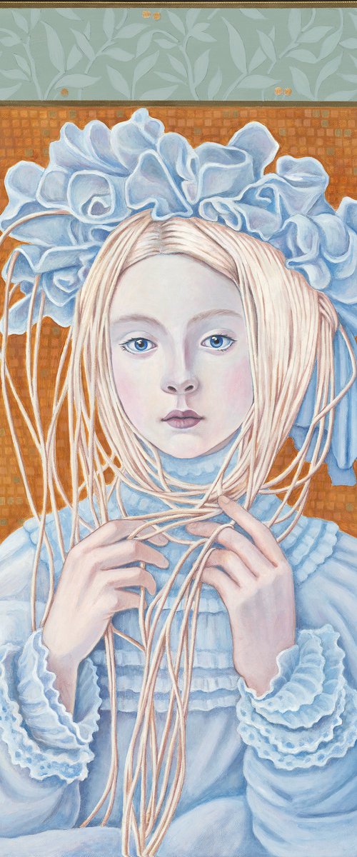 Girl on a Golden Background by Lu Sakhno
