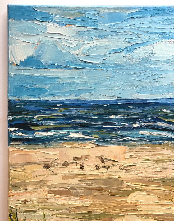 SOUTHAMPTON DUNES, Original Impressionist Vertical Landscape Oil Painting