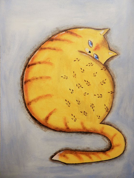 The funny yellow cat