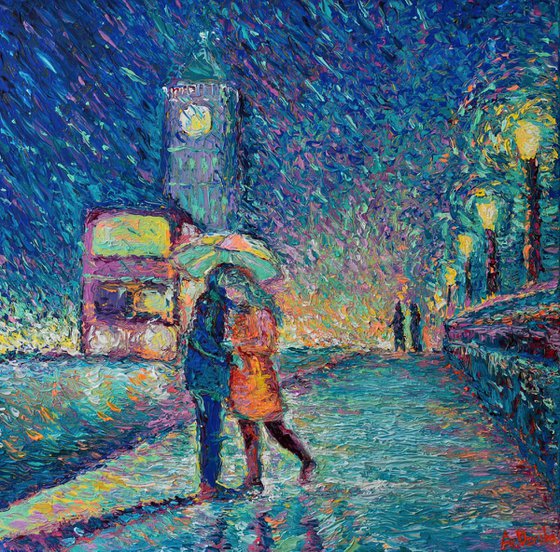 Lovers in Rainy London