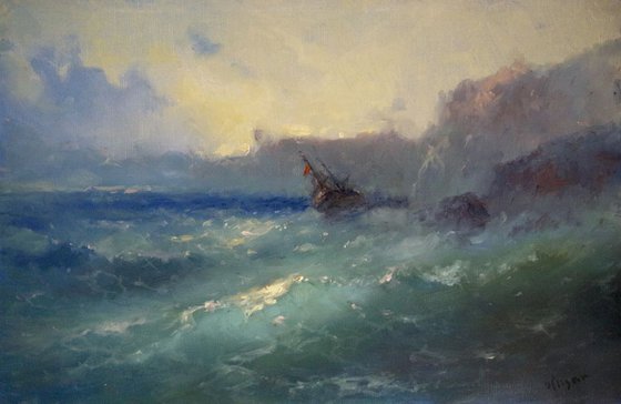 Storm, Original oil Painting, Handmade art, Impressionism, One of a Kind