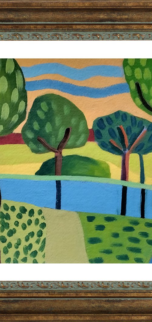 Trees around the Lake III by Jan Rippingham