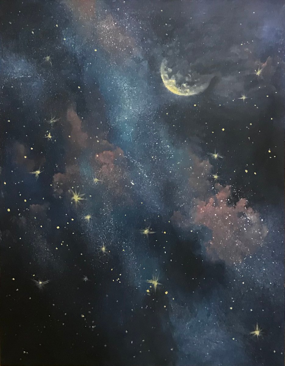 Original oil painting Stars in the sky - 70x90 cm (2021) by Evgeniya Roslik