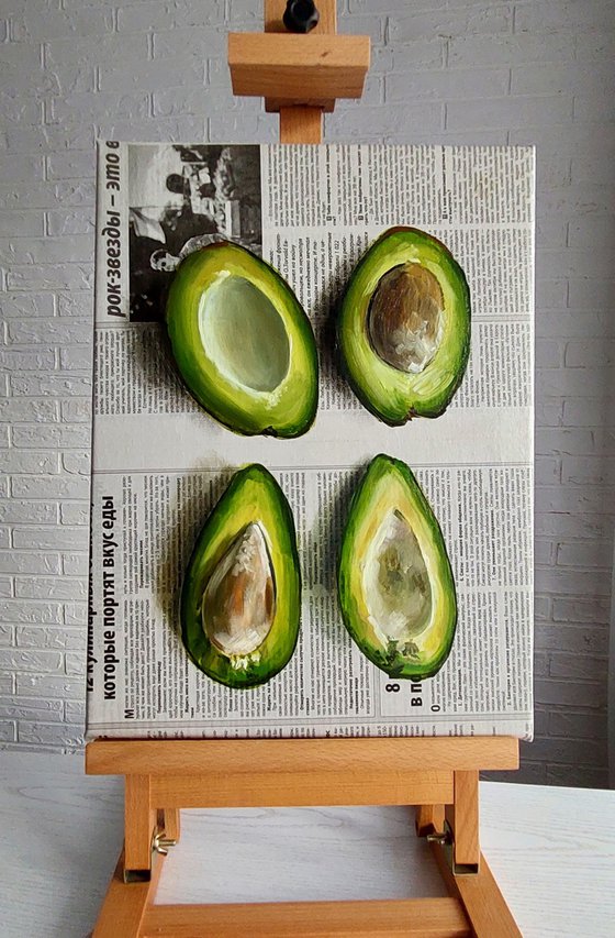 Avocado newspaper art