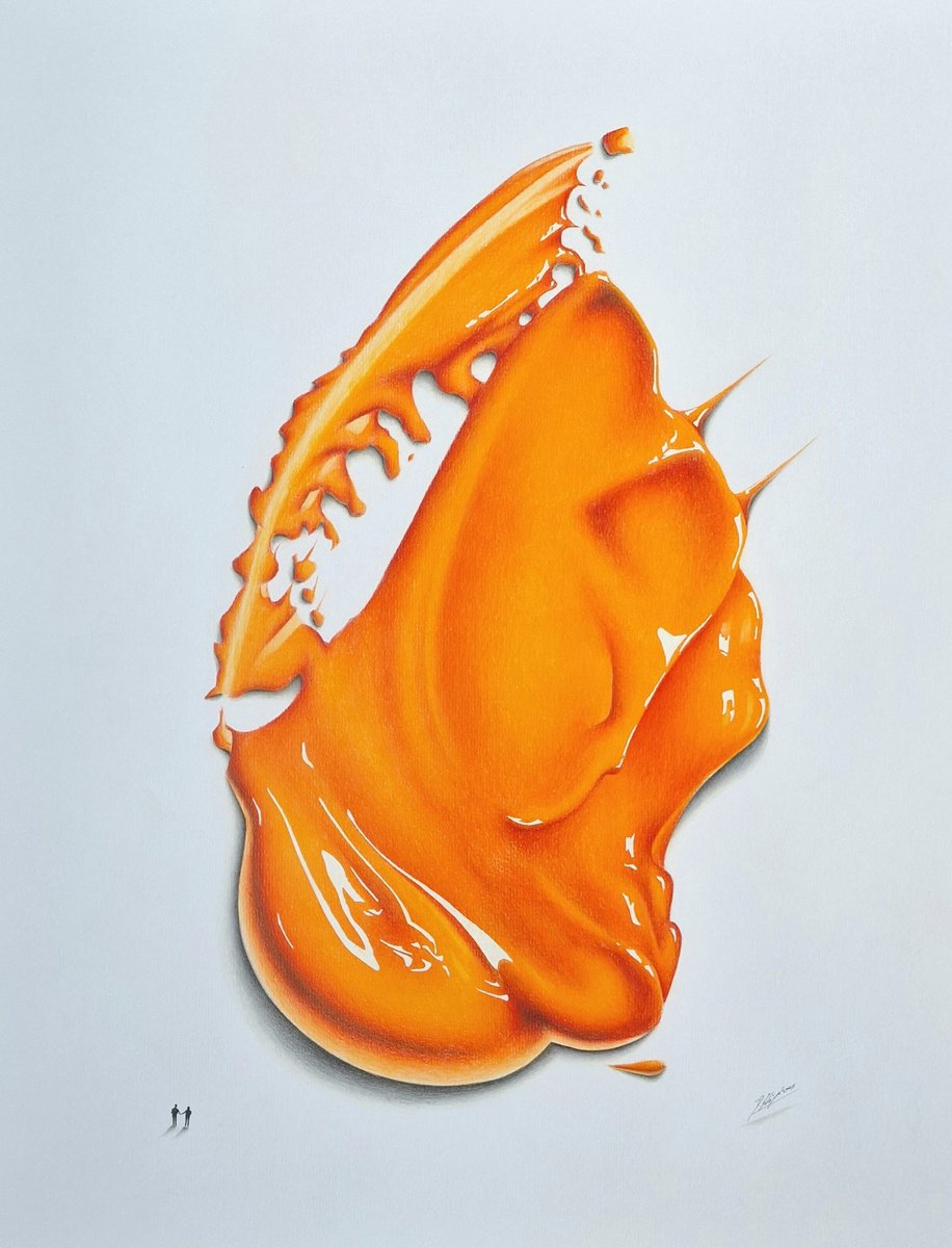 Dark Cadmium Orange 115***: A Colour Pencil Drawing Of Paint by Daniel Shipton