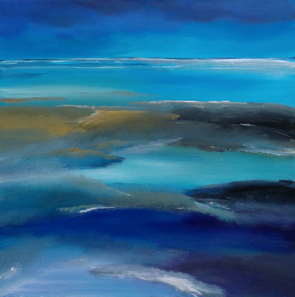 The sea touching the coast (4) by Nelly van Nieuwenhuijzen