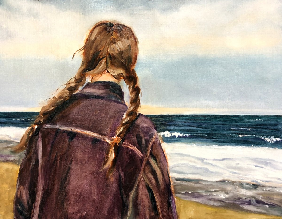 Look beyond the horizon - teenager, girl, faceless portrait, seascape by Alexandra Jagoda (Ovcharenko)